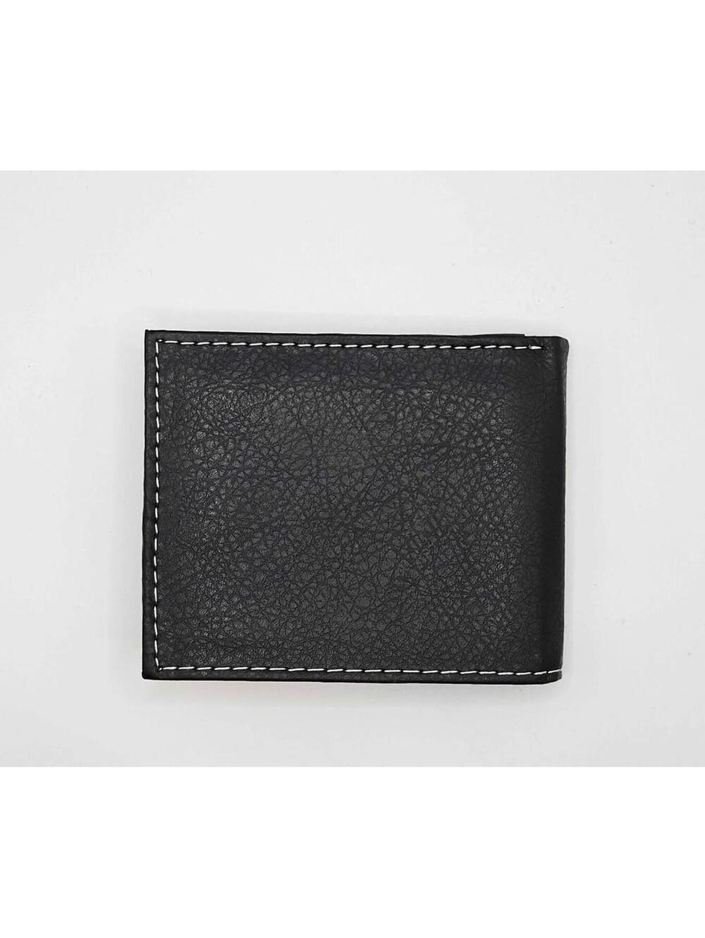 Genuine Leather Handmade Billfold Wallet Black